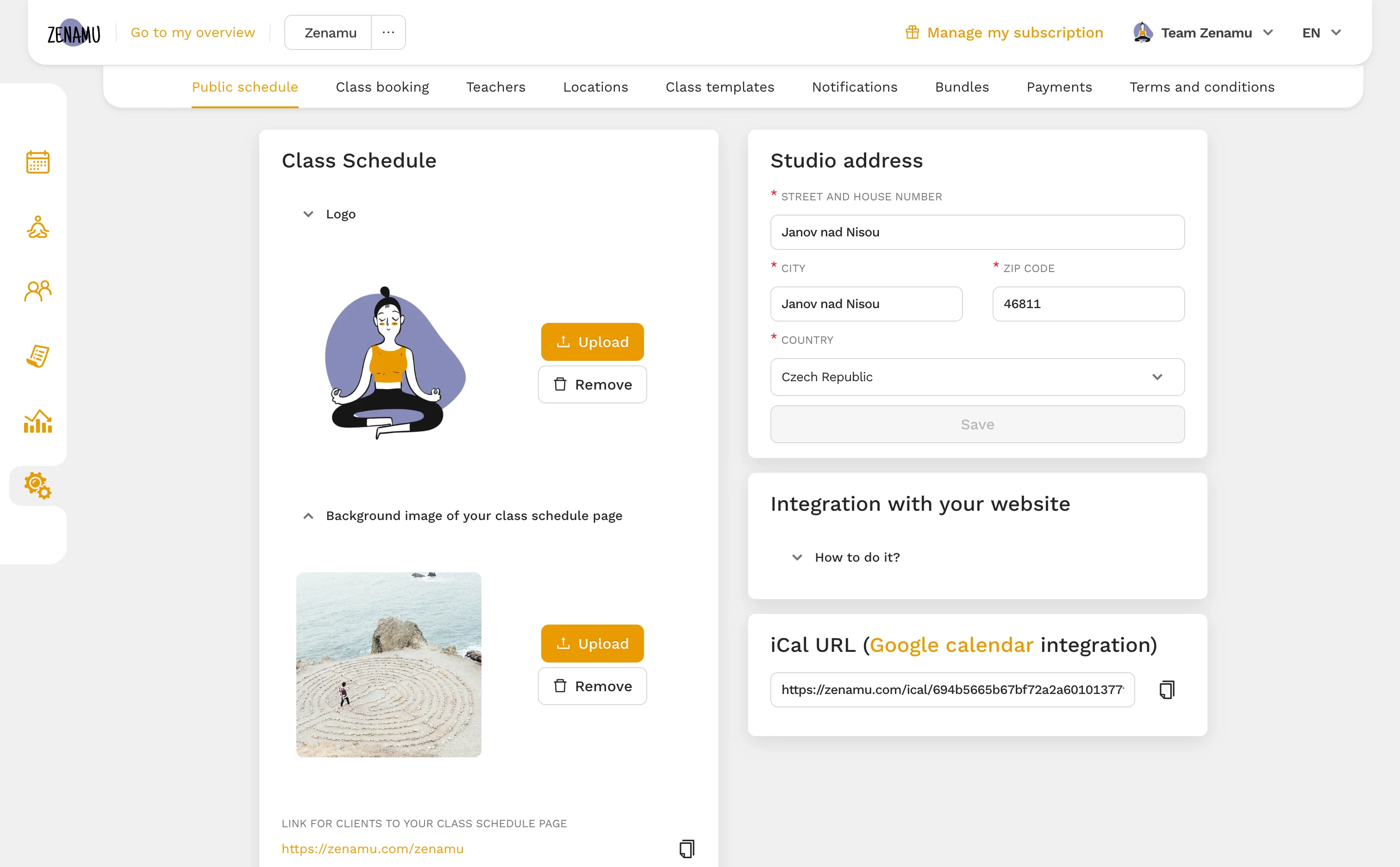 Customizing your booking calendar logo and background image