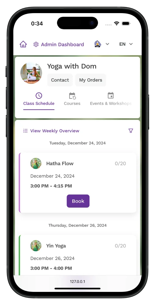 Zenamu mobile booking system – online bookings from your phone