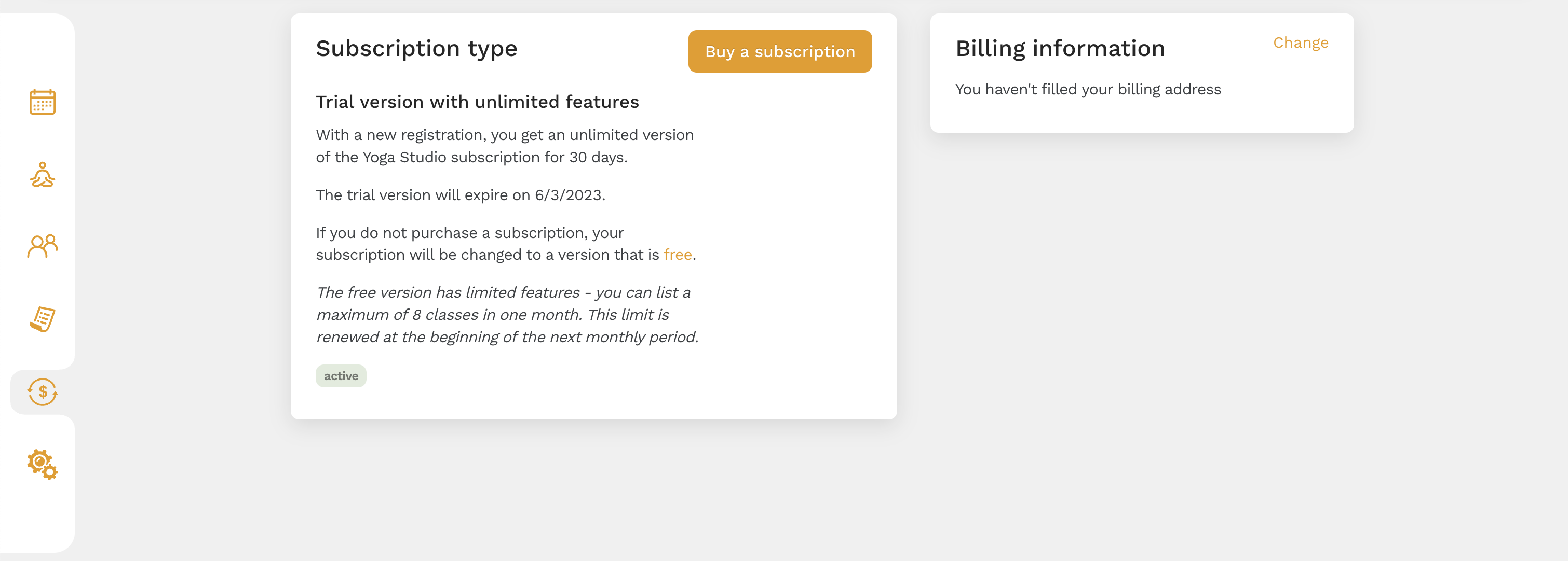 manage my subscription in Zenamu