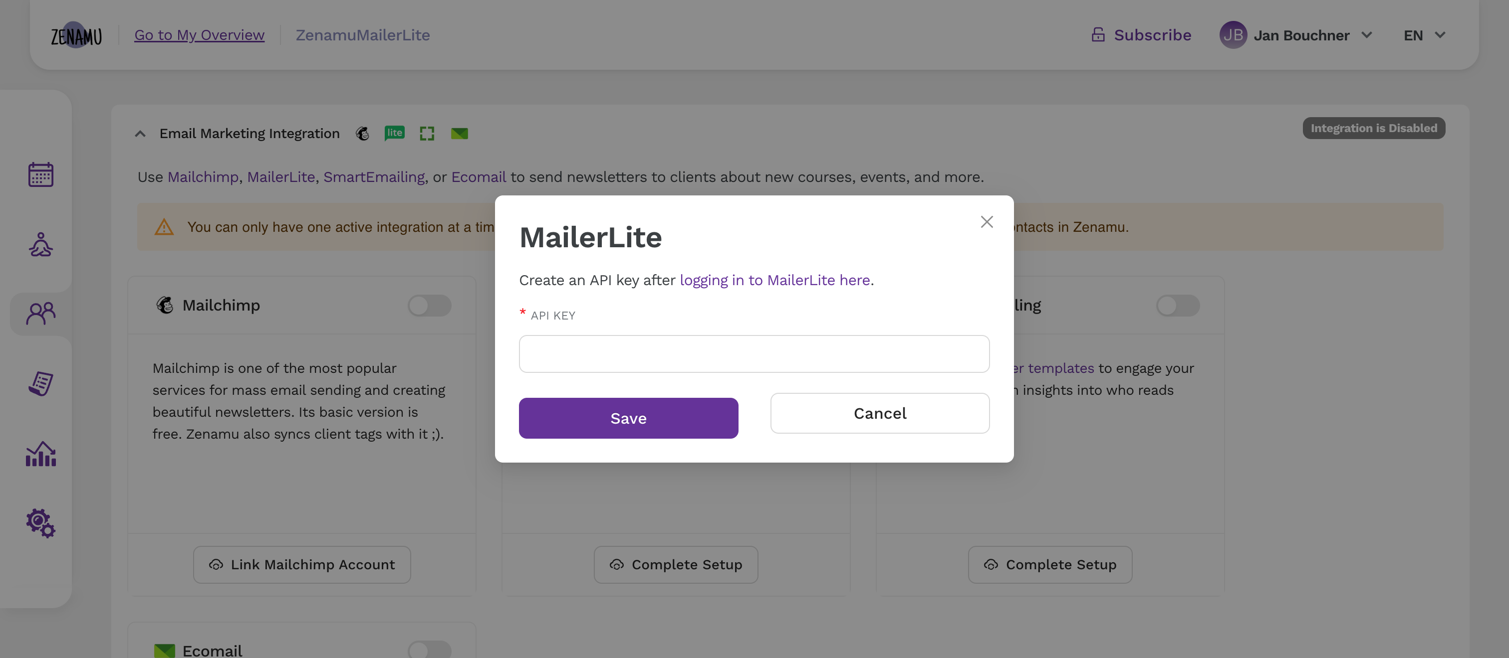 MailerLite Credentials