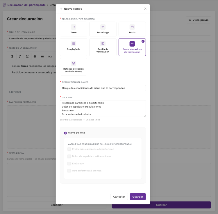 Generador de formularios personalizados