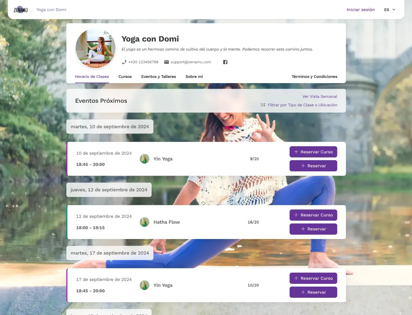 Página de Horarios Personalizada