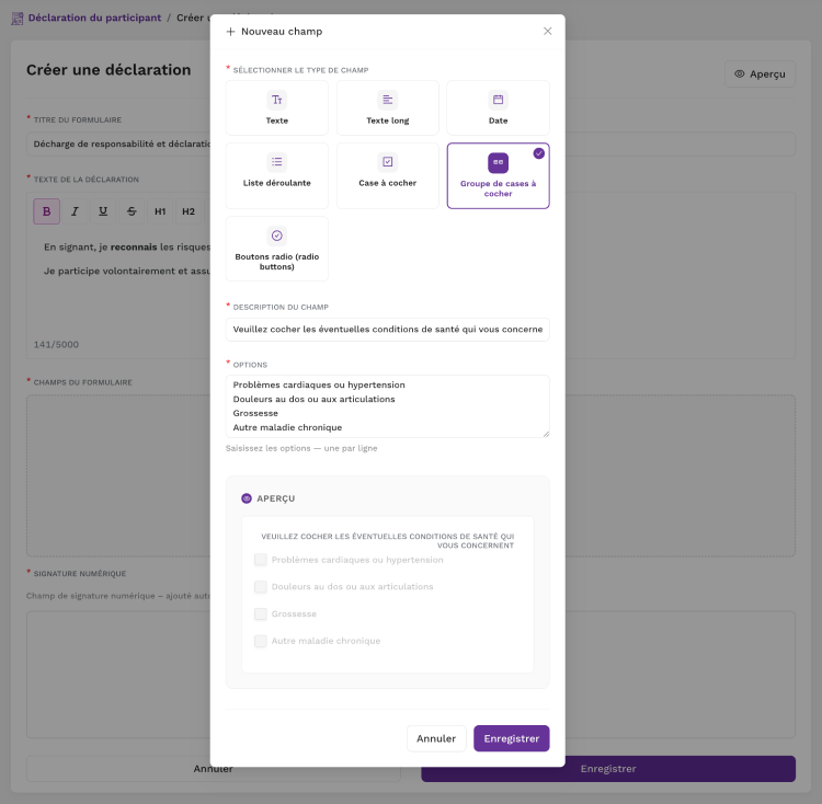 Générateur de formulaires personnalisés