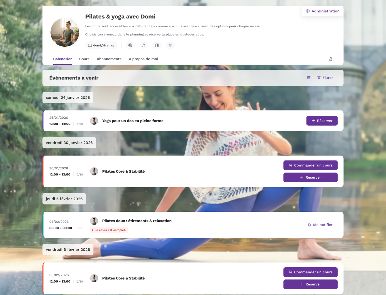 Système de réservation en ligne