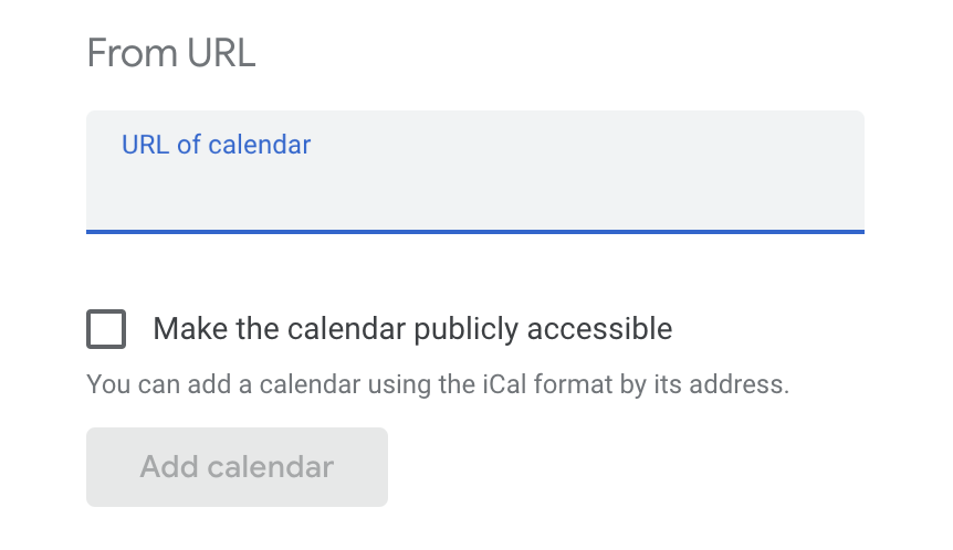 Add calendar from URL