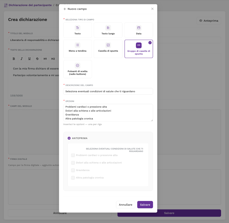 Generatore di moduli personalizzati