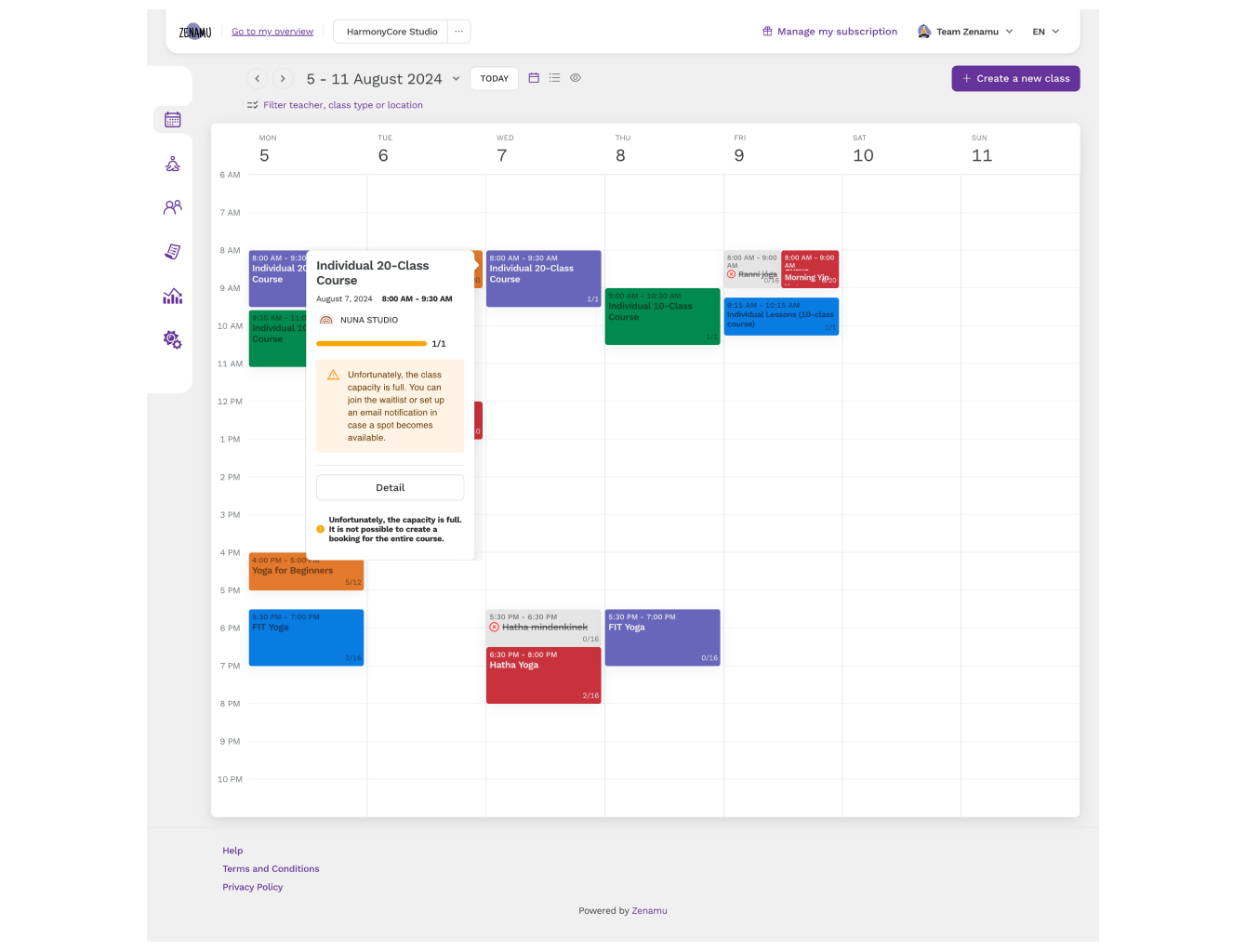 Pagina del calendario personalizzata