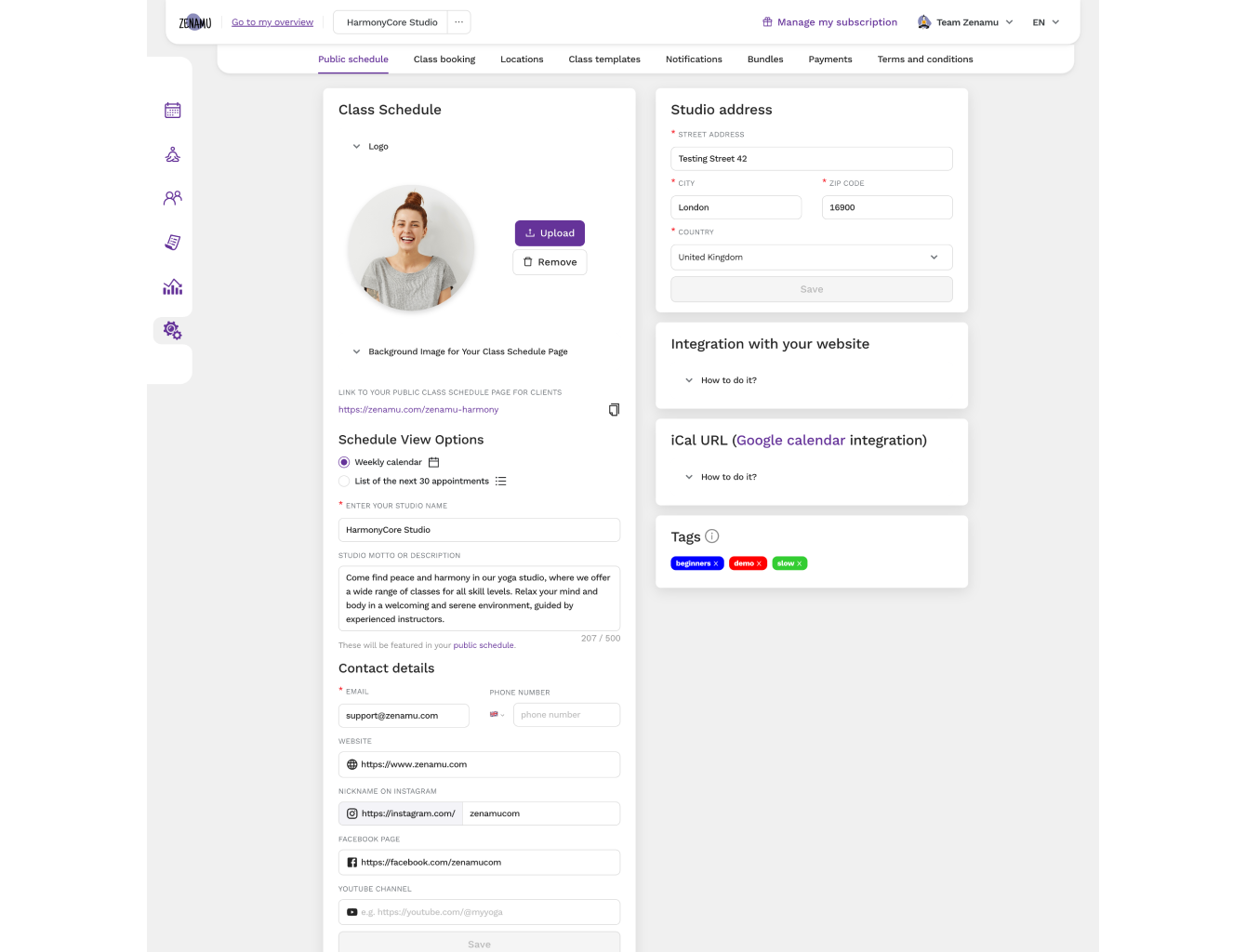 Integrazione con il sito web