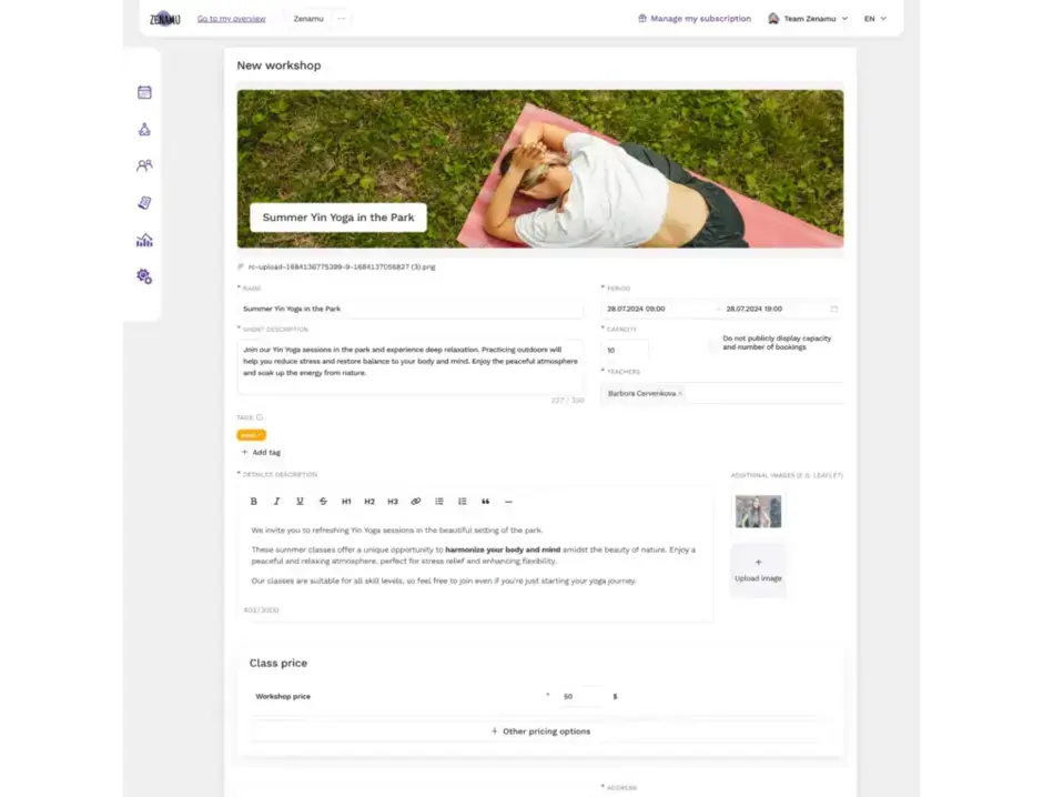 Open lessen, cursussen en workshops