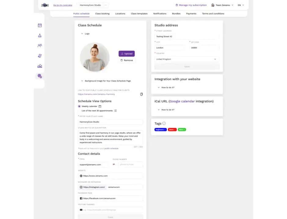 Integração no site
