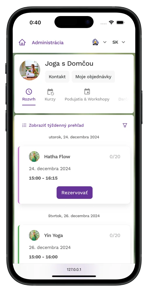 Mobilný rezervačný systém Zenamu – online rezervácie z telefónu